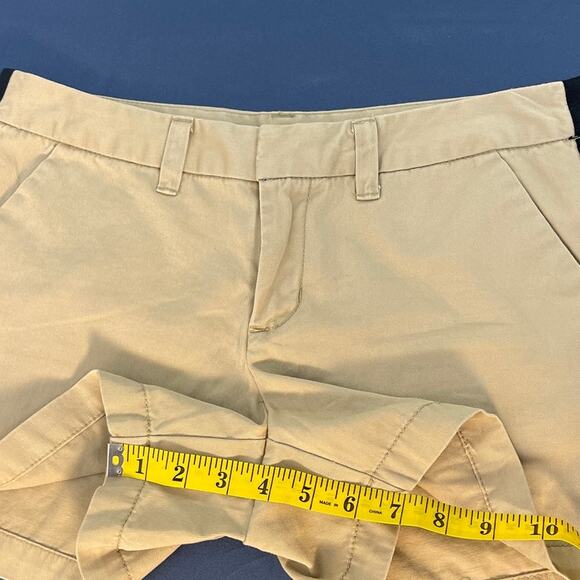Merona Womens Khaki‎ Shorts with Black Side Stripe Size 6 3.5" inseam Pre-owned - Picture 7 of 9